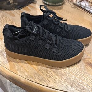 NOBULL Black Knit Trainers with Tan Sole